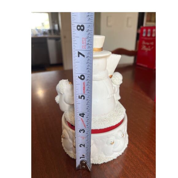 JCPenney Home Collection Musical Porcelain White Snowman Penguins Jingle Bells - Picture 6 of 8